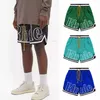 Rhude Fashion Shorts Män 1 1 Kvinnor Casual Mesh Leather Embroidered Track andningsbar basket B1FJ JKN2 IGQY