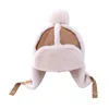 Boinas Sombreros de invierno esponjosos para niño niño niña bombardero sombrero con orejeras grueso cálido felpa bereber polar pompón gorra