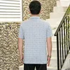 Polos mężczyzn 2023 Polo Hombre Summer Summer Short-Sleeved Shirt Shird Starka Lapel Lattice Ojciec Załadowany mężczyzna