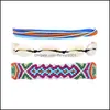 Bedelarmbanden Boheemse gevlochten shell armband unisex handgemaakte mti kleur geweven bangle zomerstrand verstelbaar voor vrouwelijke sieraden q58 dhqmp