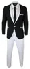 남자 정장 검은 색/흰색 재킷 바지 남자 2 조각 숄 라펠 슬림 한 캐주얼 턱시도 신랑 세트 웨딩 드레스 비즈니스 무도회 파티