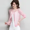 Women's Knits Ladies See Through Knitted Cardigan Coat Spring & Summer 2023 Casual Thin Hollow Out Knitwear