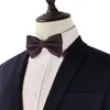 Bow Ties 2023 Modne męskie na wesele wina podwójna tkanina czerwona kratona bowtie klub bankietowy krawat motyla z pudełkiem prezentowym