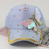 Casquettes de balle Chapeau d'été pour femmes papillon diamant clouté casquette de Baseball en plein air dames Casquatte métal trois anneaux soleil HatBall