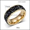 Band Rings 316L Stainless Steel Iced Out For Women Bling Crystal Luxury Cool Finger Mens Couple Fashion Jewelry Bk Drop Delivery Otnxm