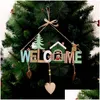 Weihnachtsdekoration DIY Holzwind -Glockenspiel String Auflistung Willkommen zu House Number Creative Store Anweisungen Drop Lieferung nach Hause g dh1x5