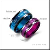 Bande Anneaux Mode Son Roi Et Sa Reine Couples En Acier Inoxydable Couronne Bleu Violet Bague Pour Femmes Hommes Bijoux Saint Valentin Ot2Pu