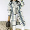 Lana da donna 2023 Fashion Women Blends Casual Business Trench Coat Womens Leisure Overcoat Plaid stampato Cappotti lunghi Outwear Giacche