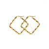 Hoop Earrings Stainless Steel Earring For Women Hoops Gold Color Rhombus Charm Square Ear Ring Fashion Jewelry 2023 TRENDY