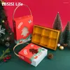 Cadeau Wrap LBSISI Life 5PC Boîte de nougat de Noël pour gâteau à la main Cookie Macaron Emballage Noël Année Fête Enfants Faveurs Décor