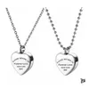 Pendant Necklaces Heart Memory Necklace For Women Please Return To Love Stainless Steel Ashes Urn Jewelry Drop Delivery Pendants Otekg