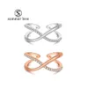 Band Rings Cz Infinity Symbol Cuff Ring Micro Inlayed Cubic Zircon For Women Gold Sier Engagement Wedding Finger Jewelry Gift Drop De Dhuwd