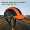 Motorradhelme, gestreifter Baseballkappen-Stil, klassischer Helm mit halbem Gesicht und Sonnenblende