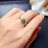 Cluster Rings MeiBaPJ 5mm Green Moissanite Diamond Fashion Trend Ring For Women 925 Sterling Silver Fine Wedding Jewelry