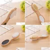 Bath Brushes Sponges Scrubbers Foot Brush Pumice Stone Rasp File Exfoliating Bamboo Handle Pedicure Tool 4 In 1 Mtifunctional Scr Dhsxk