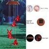 Decoratieve beeldjes Zonne-aangedreven LED Red Bird Wind Chime Kleurveranderende verlichting Tuin Decor Outdoor Binnenplaats Pora Lichten Decoratoin