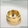 Bagues de bande Bague de mariage rotative en acier inoxydable de haute qualité de 8 mm pour hommes femmes mode sablage engagement promesse bijoux acce dh3aj