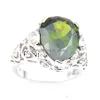 Solitaire Ring 10 PC/Lot Womens Wedding Jewelry Rings Est Drop Green Peridot Gems 925 Sterling Sier Plated High Quality Gift Deliver Dhrof