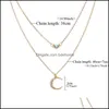 Collane con ciondolo Mti Layered Crystal Crescent Choker Collana con pendenti a forma di stella di luna per donne eleganti Ragazze Accessore moda all'ingrosso Otwsi