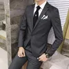 Herenpakken 2 stks/set 2023 mode Koreaanse stijl slank zwart heren pak met broek hoge kwaliteit bruiloft voor mannen kleding kleding heren voor mannen