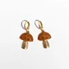 Hoop Earrings GSOLD Summer Cute Drip Glaze Crystal Small Mushroom Sweet Cool Simple Metal Earring Dailylife Jewelry For Girl Ladies