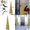 Decorações de Natal Tinsel Tinsel árvores Easyassesslembly Reutilable Lápis artificial colapsável árvore slim com lantejoulas brilhantes plástico stan dhgup