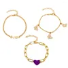 Bracelets de cheville simples et doux en acrylique, pendentif ange d'amour, fleur, papillon, pompon, accessoires de bijoux personnalisés