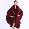 Women's Fur Autumn And Winter Style Imitation Big Collar Loose Large Knitted Cape