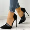 Dress Shoes Women High Heels Pumps Pointed Toe Work Woman Fashion Flock 11Cm Weeding Office Career Elegant