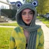 Bérets Eye Hat Hooded Beanie Shawl Wrap Long Scarf Earflap Crochet Windproof Set