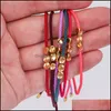 Urok bransoletki kreatywne nieregularne miedziane koraliki Regulowane kolorowe linowe bransoletka ręcznie robiona bransoletka dla kobiet dziewczyny biżuteria dhs drop dhpgn