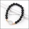 Perlenstränge Natursteinperlen Armbänder für Frauen Harz Druzy Colorf Charm Weiß Türkis Perlenarmband 8mm Großhandel Schmuck Otbak