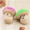 Dog Toys Chews Plush Toy Creative Mushroom Shape Biteresistant Pet Chew Squeaky Supplies Favors Drop Delivery Home Garden Dhnym