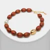 Choker JBJD Retro 18mm Wood Beads Natural Pearl Strand Coffe Handmade Handmon