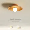 Luzes de teto Modern Wood LED LED PENENTE CHANDELIER MONTADO DE SUPERFÍCIE PARA LIGADAS DE CONTRANÇO DE CORRIDOR ILUMPLAÇÃO