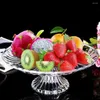 Assiettes Creative Cristal Assiette De Fruits Plateau En Plastique Avec Base Plateau De Table Transparent Séché Collation Servir