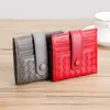 Wallets Hand Woven Women Wallet ID Case Coin Holder Sheepskin Leather Thin Mini Purse Hasp Card Pockets