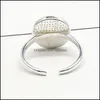 Обручальные кольца модные персонализированные мраморные камень регулируемые черные белые подарки Открытое кольцо модные украшения для мужчин Женщины палец Dli Ot1yt