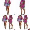 Robes décontractées Designer de détail Femmes Chemise Tie Dye Imprimer Mode Cardigan Robe Drop Delivery Vêtements Vêtements pour femmes Dhmym