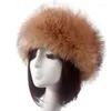 Berretti 2023 Cappello invernale per donna Fascia per capelli pelosa spessa Soffice pelliccia sintetica russa Fascia per capelli Cappelli caldi da sci all'aperto