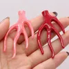 Hänge halsband naturliga korall rosa trädgren pärlor 2/4 gafflar hantverk för smycken tillverkning