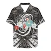 Męskie koszule najnowsze projekty męska letnia koszula Polinezyjka tradycyjna plemienna wzór palmy druk hawajski w stylu v-deter