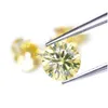 Other Plated Gold Yellow Color Vvs1 12 Carat Round Moissanite Stone Loose Gemstone Pass Diamond With Gra For Diy Jewelry Ringother D Dht8V