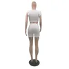 Women's Tracksuits Sexy Women's 2 Piece Set V Neck Knotted Crop Top Elastic Waist Short Straight Shorts Two Lounge Wear