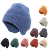 Berets Ear Protection Hat Knitted For Men Women Earflap Hats Outdoor Cycling Windproof Cover Winter Beaine Bonnet Warm Cap