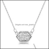 Colares de pingentes jóias de pedra de resina de moda para mulheres colar de imitação de geometria de ouro Girls Drop entrega de pingentes OTG5N