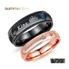 Bagues de bande Mode Unique Lover Couple Bague Sa Reine Son Roi En Acier Inoxydable Pour Les Amoureux Saint Valentin Bijoux Drop Livraison Otlnk