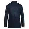 Mäns jackor Män denim Casual Suit våren Höst 80% Bomullsmodemärke Pälso Fast färg Slim Fit Large Size Jacket