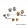 Charms Fashion Zirconia Beads Charm Micro Paved Cz Gold Sier Pendants For Bracelet Necklace Jewelry Simple Design Making Accessories Otdj7