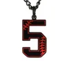 Numero di baseball argento nero in acciaio inossidabile in acciaio a sospensione Numero di baseball argento 0-9 Collana per uomini Inspirazione FASHIL CAMPIO GIOITÀ GIOCCHIO Accessorio